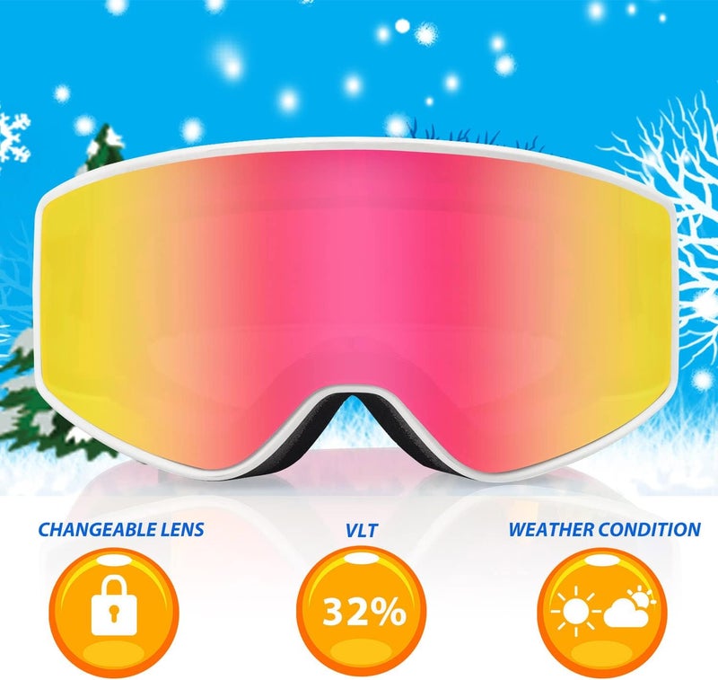 EXP VISION Ski/Snowboard Goggles Parent-child Snow Goggles Over Glasses for Men, Women Youth Kids - Image 3